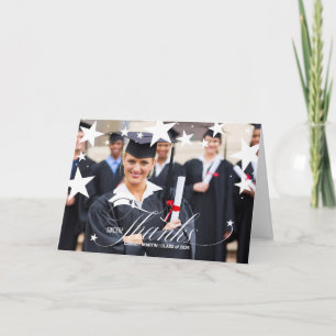 Carte Merci de diplôme avec étoiles et photo de Grad