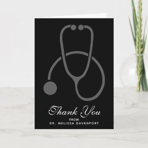 Carte Merci de diplôme Stylish Grey Stethoscope