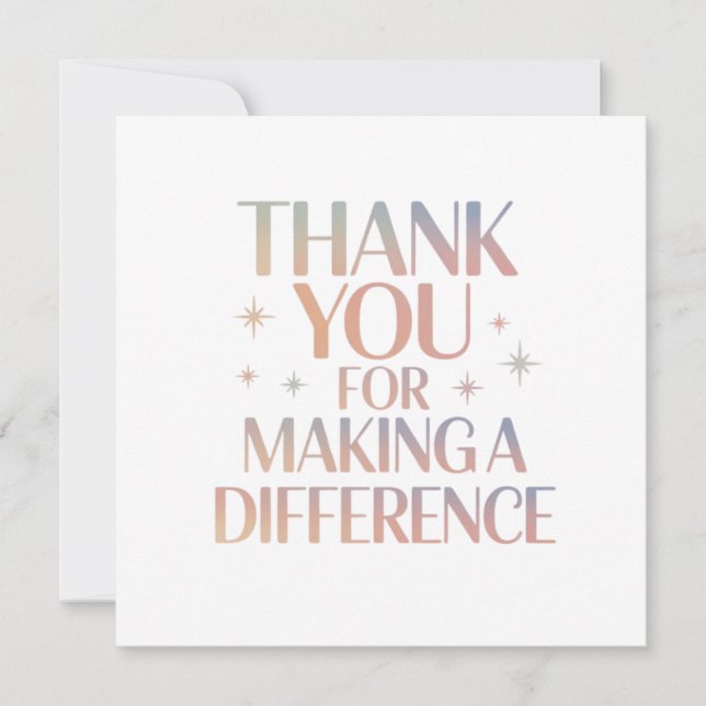 Carte Merci de Faire une Différence (Devant)