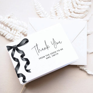 Carte Merci de Fête des mariées de la Bow noire