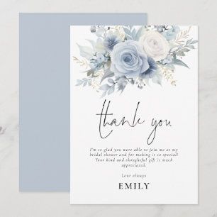 Carte Merci de Fête des mariées Dusty Blue Florals