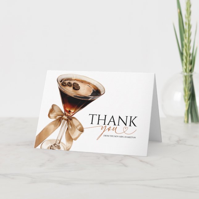 Carte Merci de Fête des mariées Espresso Martini (Devant)