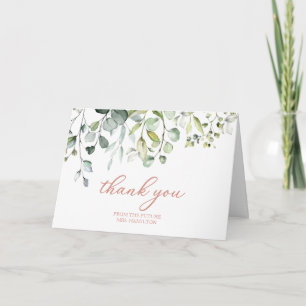 Carte Merci de Fête des mariées Eucalyptus vert mignon