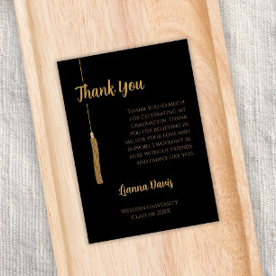 Carte Merci de graduation classique de baseball en or no