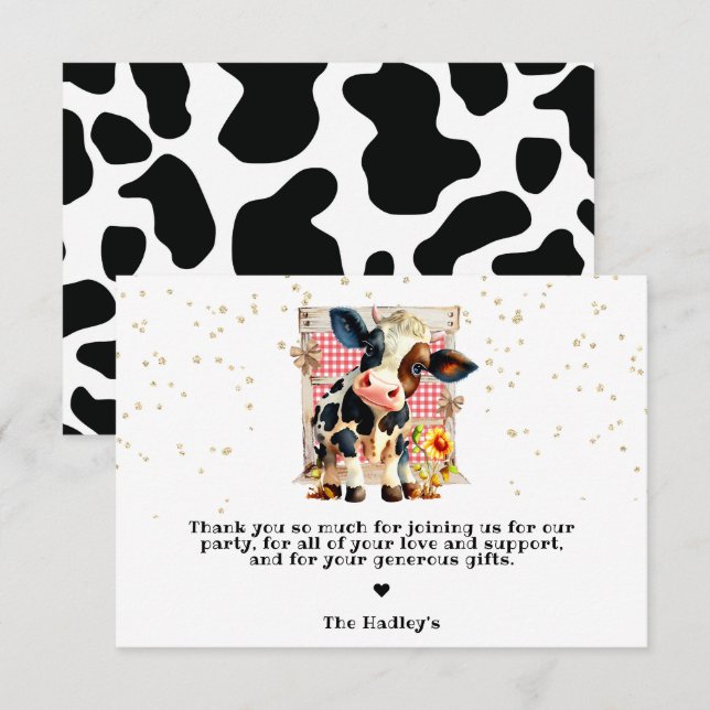 Carte Merci de la fête de la Vache Sainte (Devant / Derrière)