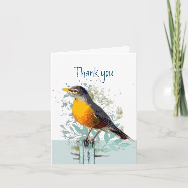 Carte Merci de la part de Robin Garden Bird Wildlife (Devant)