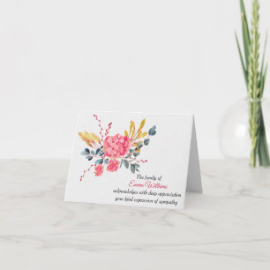 Carte Merci de la sympathie d'Hydrangea rose