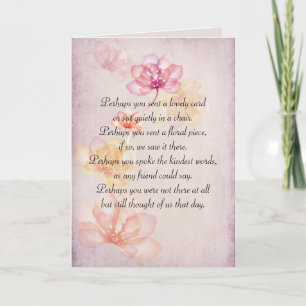 Carte Merci de la sympathie florale de la famille