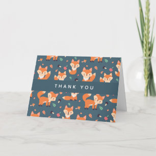 Carte Merci de Motif Orange Fox