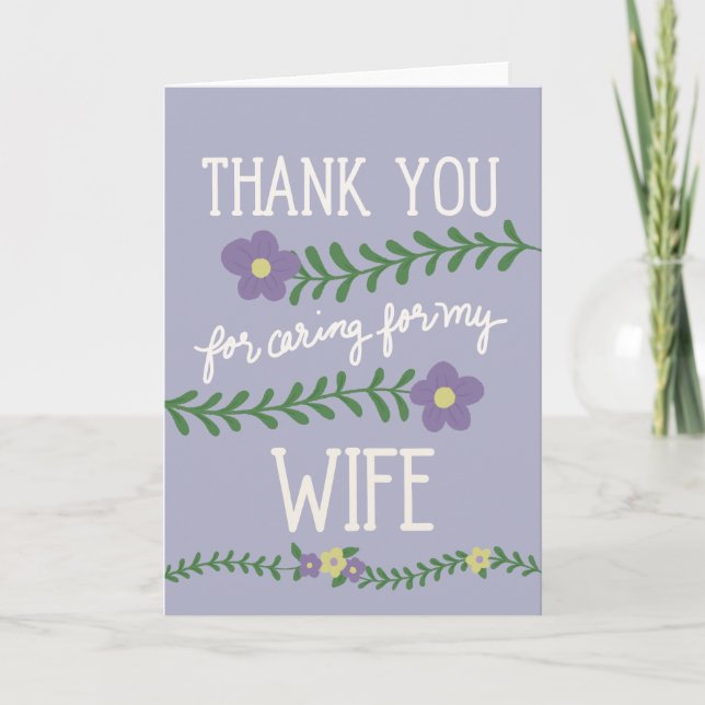 Carte Merci de prendre soin de ma femme (Devant)