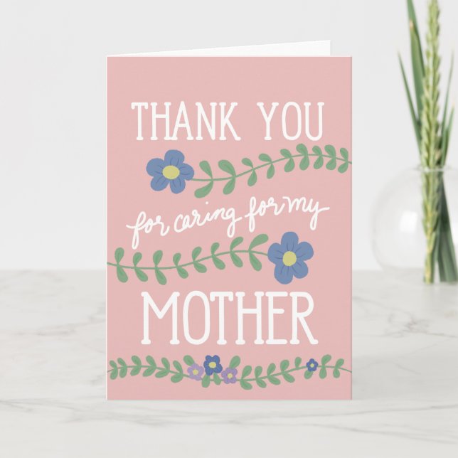 Carte Merci de prendre soin de ma mère (Devant)