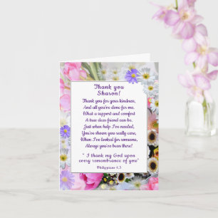 Carte Merci de printemps Christian Friend Card