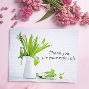 Carte Merci de référence chic Fleurs de tulipes affaires
