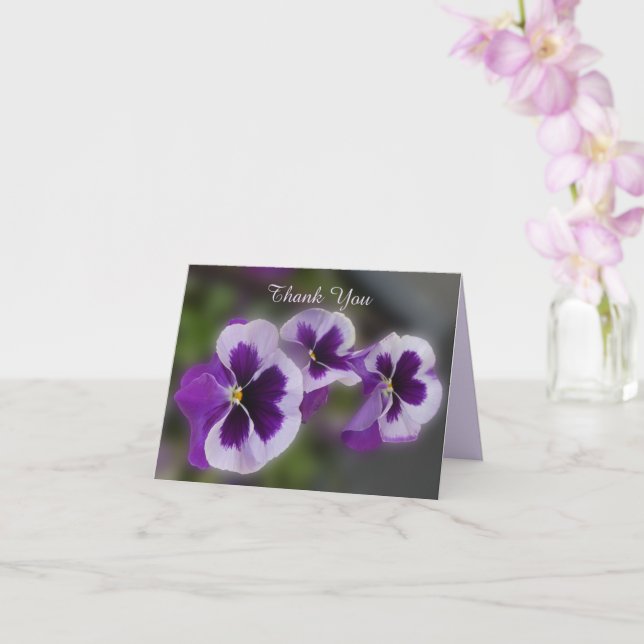 Carte Merci de retraite de fleurs violettes Note florale (Orchidée)