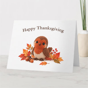 Carte Merci de Robin au crochet Bonne Action de grâce