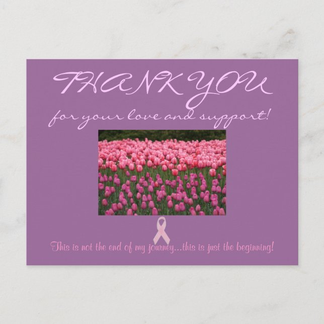 Carte "Merci" de soutien au cancer du sein (Devant)