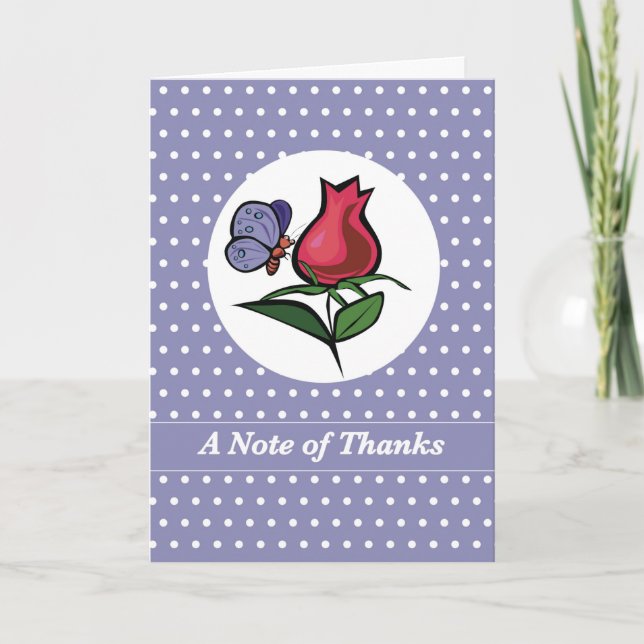 Carte Merci d'écouter Butterfly sur Red Rose Bud (Devant)