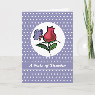 Carte Merci d'écouter Butterfly sur Red Rose Bud