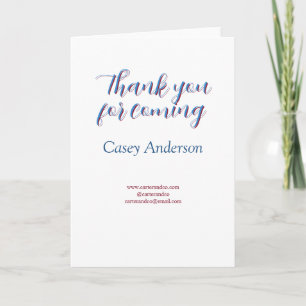 Carte merci d'être venu anniversaire bleu rose nom websi