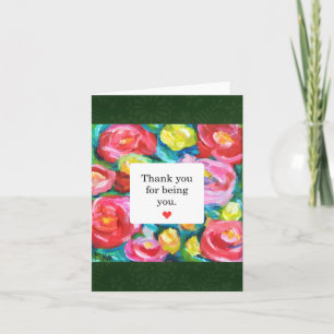 Carte Merci d'être vous, Vibrant Floral Coloré
