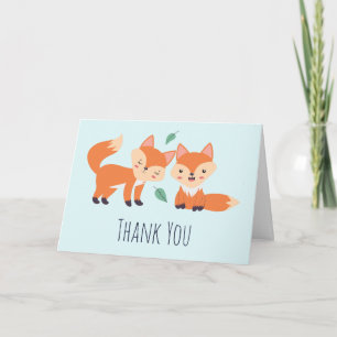 Carte Merci d'illustration graphique de renards orange m