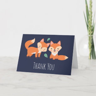 Carte Merci d'illustration graphique de renards orange m