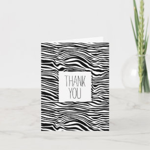 Carte Merci d'impression Zebra noir et blanc