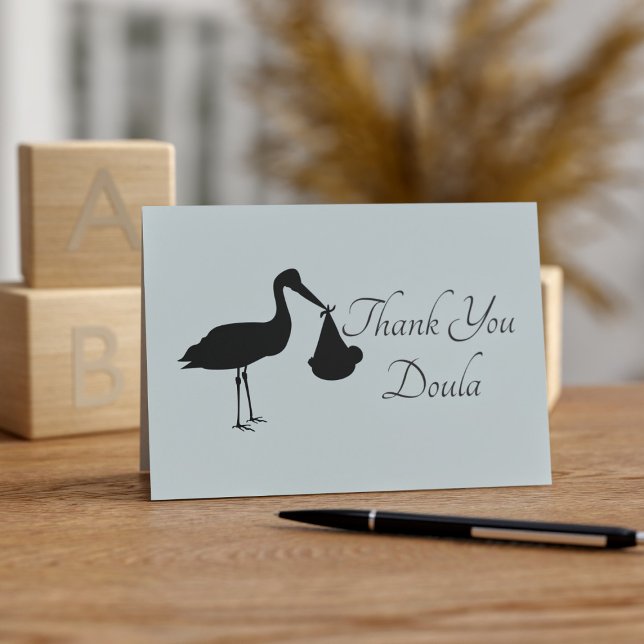 Carte Merci Doula Modern Stork Baby Delivery Card (Créateur téléchargé)