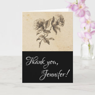 Carte "Merci" élégante, classique et respectueuse