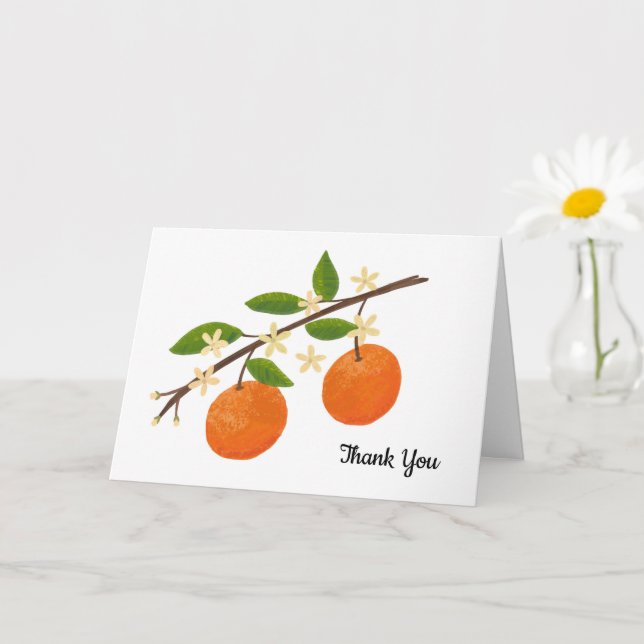 Carte Merci en fleurs d'oranges (Petite plante)