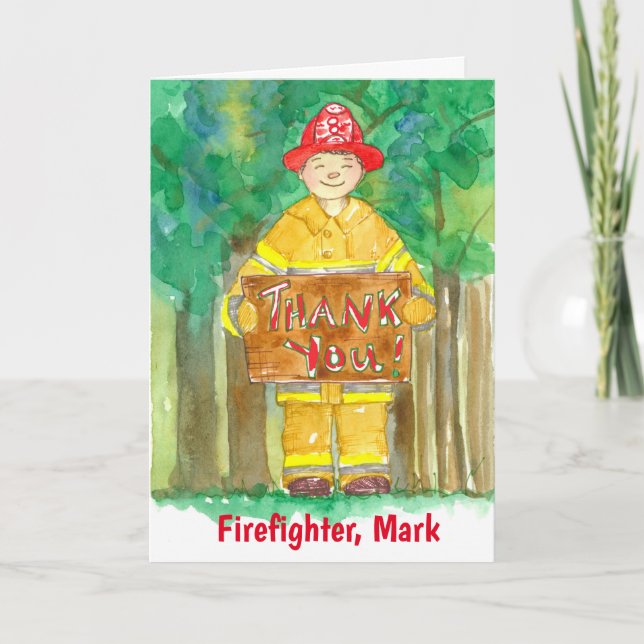Carte Merci Firefighter Nom personnalisé (Devant)