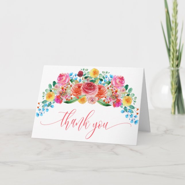 Carte Merci fleur sauvage de Baby shower Floral (Devant)