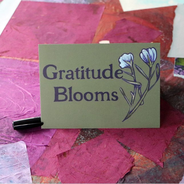 Carte Merci fleurs florales bleues (Créateur téléchargé)