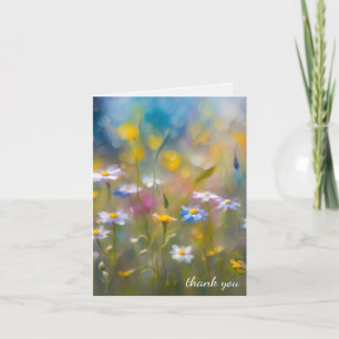 Carte Merci Fleurs sauvages sympathiques de la famille