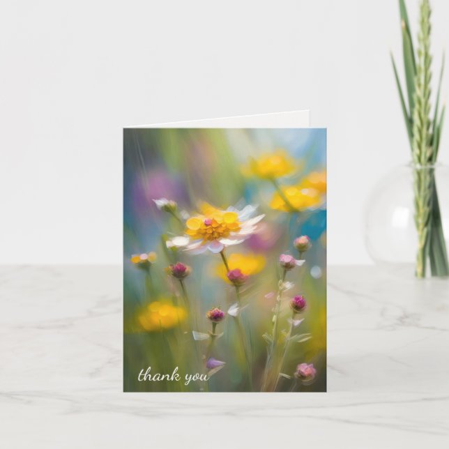 Carte Merci Fleurs sauvages sympathiques de la famille (Devant)