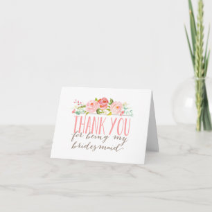 Carte Merci Floral Bridesmaid