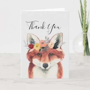 Carte Merci   Flower Crown Forester Fox