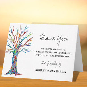 Carte Merci funéraire commémoratif de Sympathy
