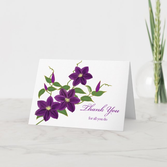Carte Merci général pour toute occasion Clematis (Devant)