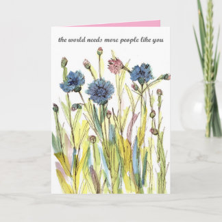 Carte Merci Gentilateur de carrière Kindness Blue Cornfl