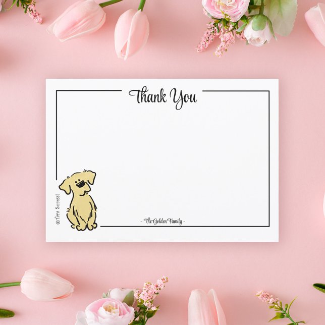 Carte Merci Golden Retriever Puppy Note personnali (Créateur téléchargé)
