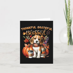 Carte Merci Grâces Bénie Chien Beagle Heureux Automne Y'