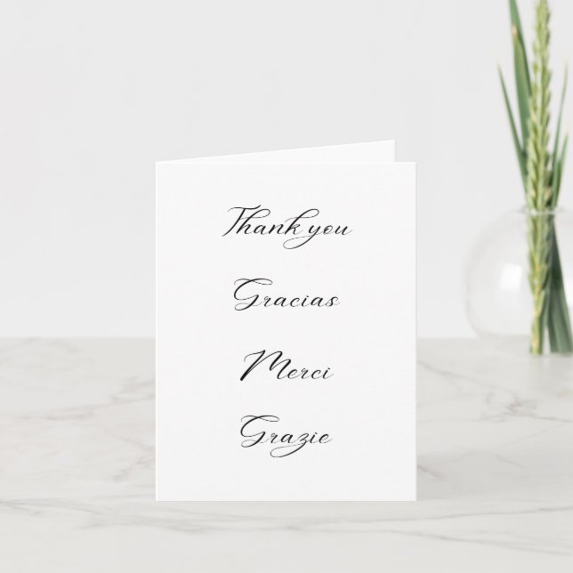 Carte Merci-Gracias-Merci-Grazie Blank (Devant)