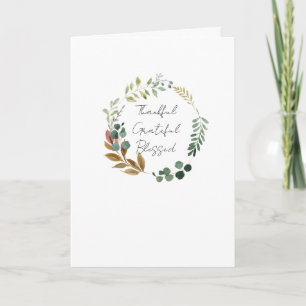 Carte Merci Grateful Blessé Leaf Automne Rustique modern