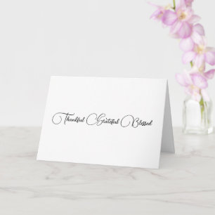 Carte Merci Grateful Blessé script Thanksgiving