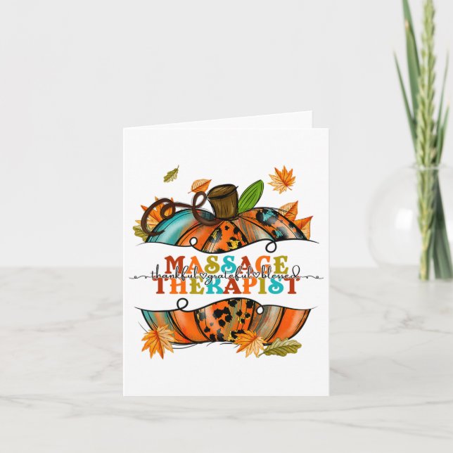 Carte Merci Grateful Mage Therapist Citrouille Automne F (Devant)