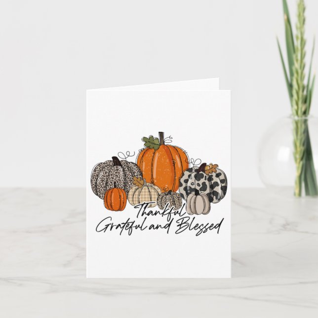 Carte Merci Grateful Merci Citrouille Merci Merci (Devant)