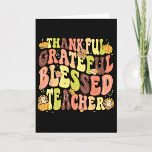 Carte Merci Grateful Professeur Jour d'Action de grâces