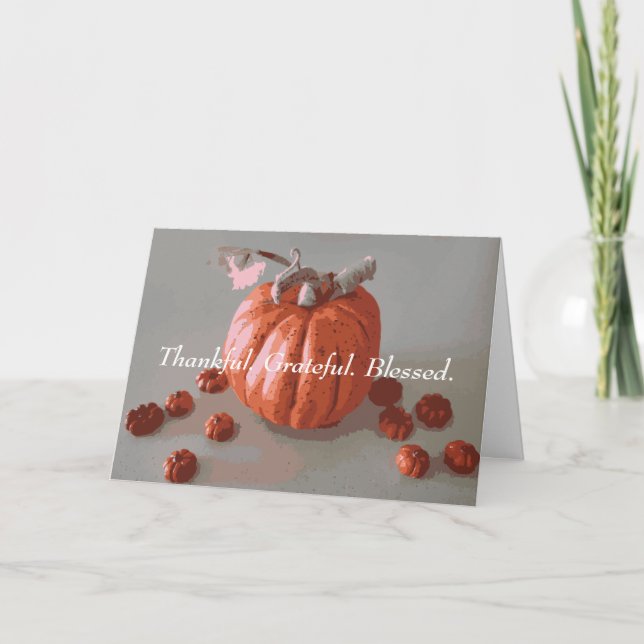 Carte Merci Gratuit Citrouille Thanksgiving (Devant)
