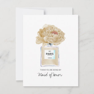 Carte Merci Maid of Honor Champagne Peonies Card